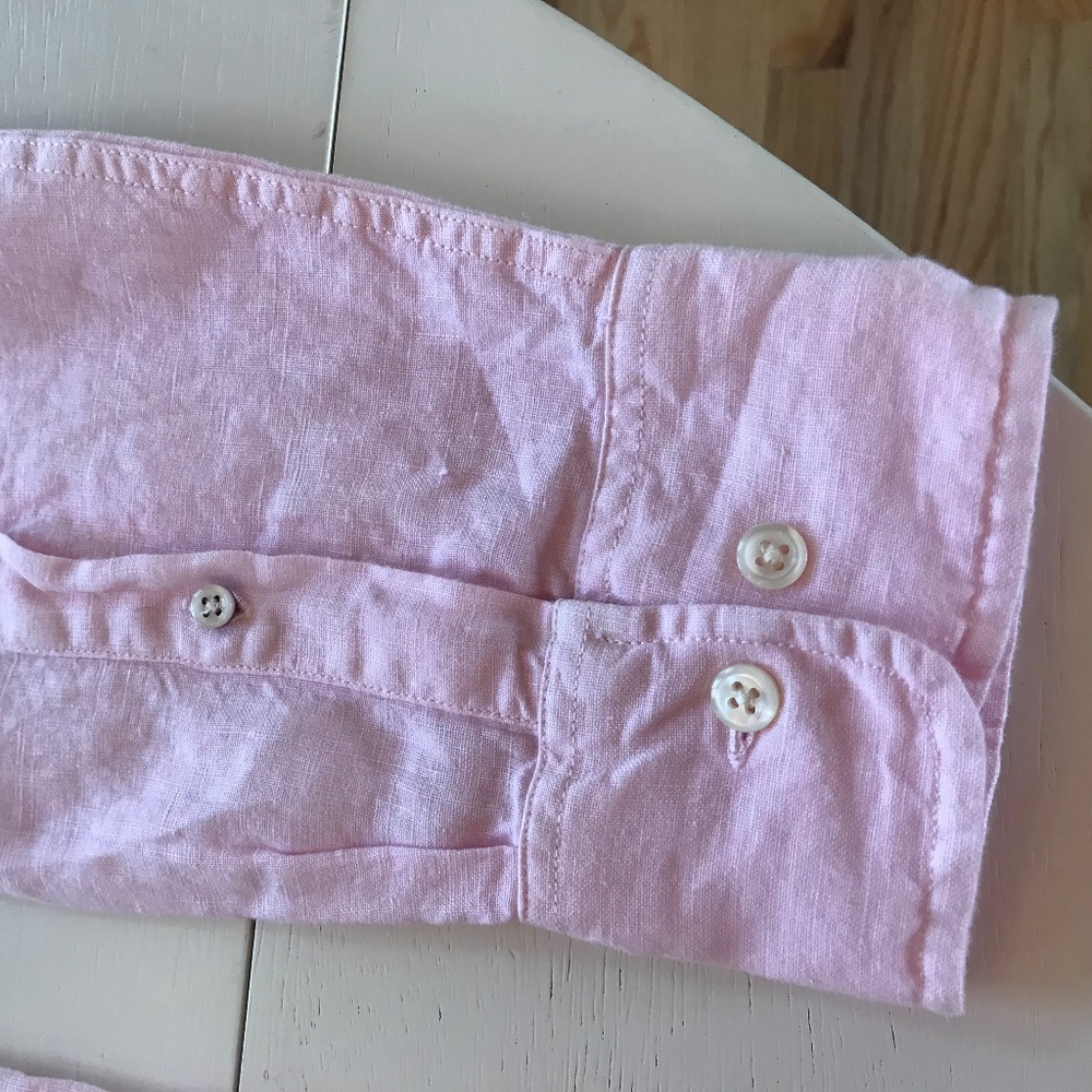 RESORTWEAR🔥 GANT PINK 100% LINEN BUTTON DOWN - Picture 6 of 16